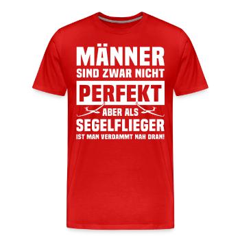 Segelfliegen Segelflug Segelflieger - Männer Premium Bio T-Shirt - Rot - Vorne - Damien (186cm)