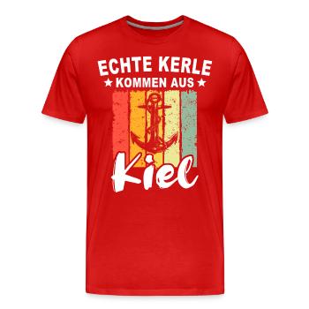 Kiel Sprüche Kieler - Männer Premium Bio T-Shirt - Rot - Vorne - Damien (186cm)
