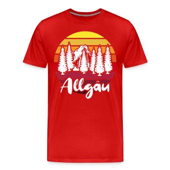 Allgäu Allgäuer Allgaeu - Männer Premium Bio T-Shirt - Rot - Vorne - Damien (186cm)