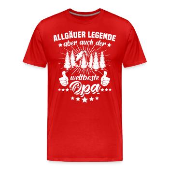 Allgäu Opa Allgäuer Grossvater Allgaeu - Männer Premium Bio T-Shirt - Rot - Vorne - Damien (186cm)