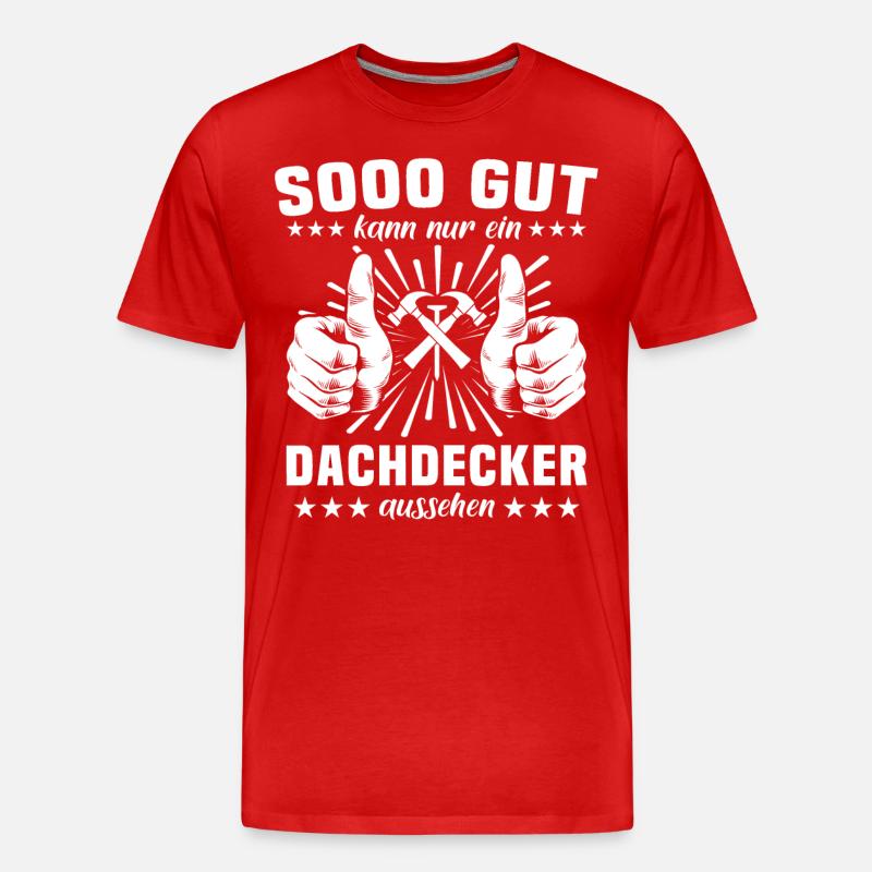Dachdecker - Männer Premium Bio T-Shirt - Rot