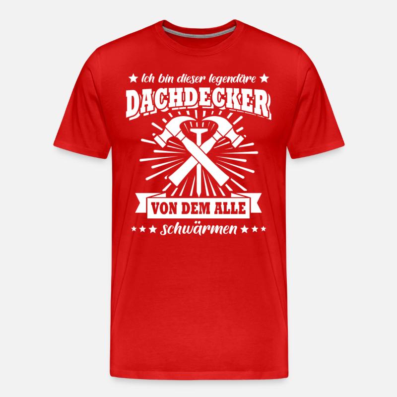 Dachdecker - Männer Premium Bio T-Shirt - Rot