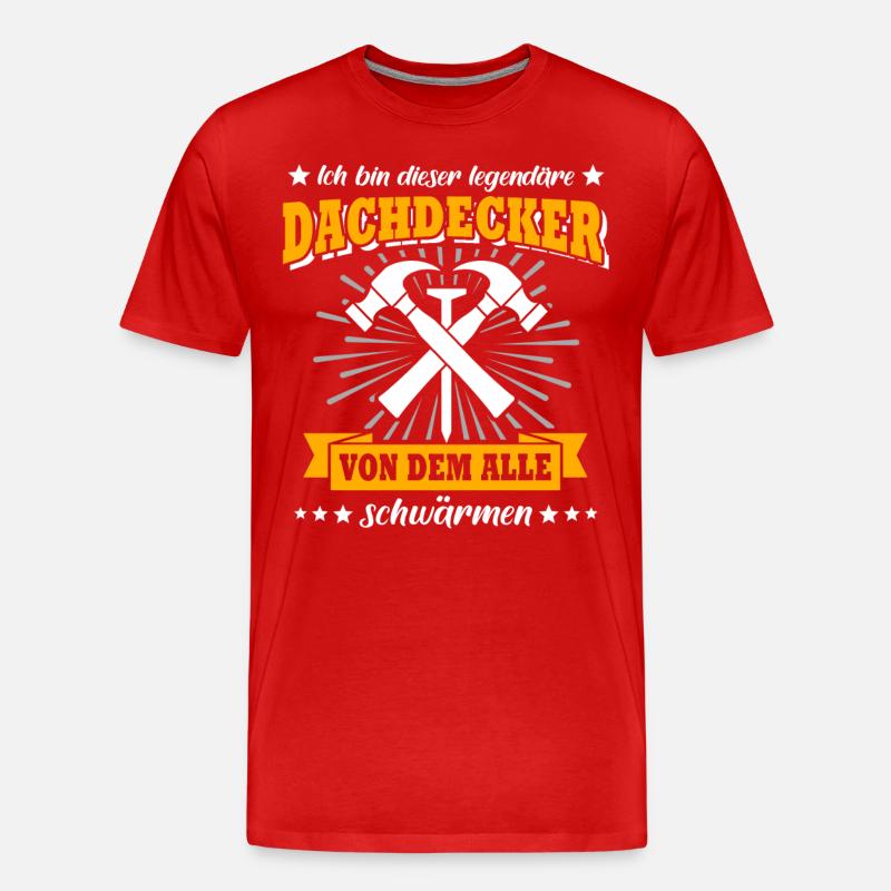 Dachdecker Dachspengler Dachklempner Dachdecken - Männer Premium Bio T-Shirt - Rot