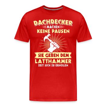 Dachdecker Dächer Decken Dachdecken - Männer Premium Bio T-Shirt - Rot - Vorne - Damien (186cm)