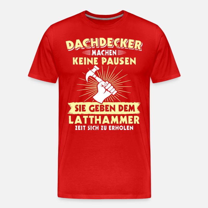 Dachdecker Dächer Decken Dachdecken - Männer Premium Bio T-Shirt - Rot