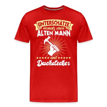 Dachdecker Dächer Decken Dachdecken - Männer Premium Bio T-Shirt - Rot - Vorne - Damien (186cm)