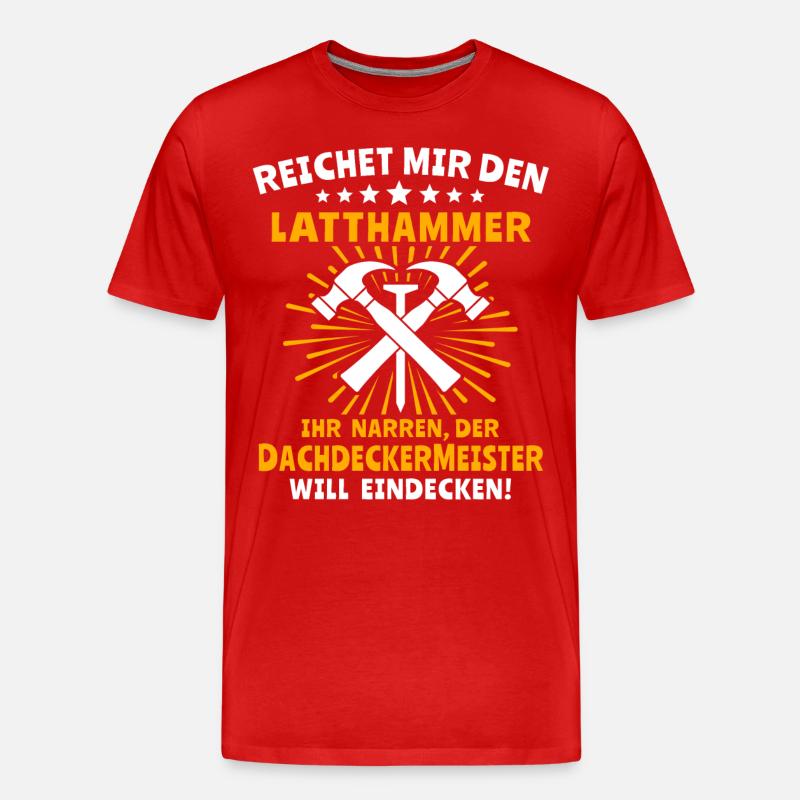 Dachdecker Dächer Decken Dachdecken - Männer Premium Bio T-Shirt - Rot
