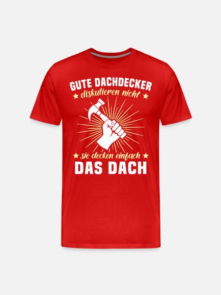 Dachdecker Dächer Decken Dachdecken - Männer Premium Bio T-Shirt - Rot