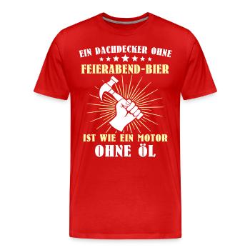 Dachdecker Sprüche Dachdecken - Männer Premium Bio T-Shirt - Rot - Vorne - Damien (186cm)