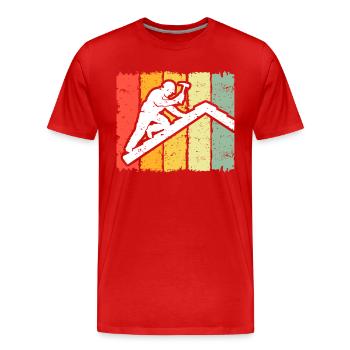 Roofing motif roofing ceilings - Men's Premium Organic T-Shirt - red - Front - Damien (186cm)