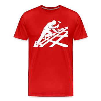 Roofing motif roofing ceilings - Men's Premium Organic T-Shirt - red - Front - Damien (186cm)