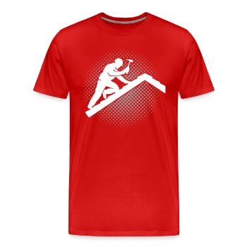 Roofing motif roofing ceilings - Men's Premium Organic T-Shirt - red - Front - Damien (186cm)