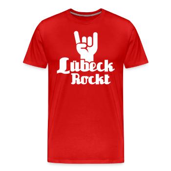Lübeck Sprüche Hansestadt Luebeck - Männer Premium Bio T-Shirt - Rot - Vorne - Damien (186cm)