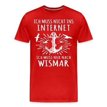 Wismar - Männer Premium Bio T-Shirt - Rot - Vorne - Damien (186cm)