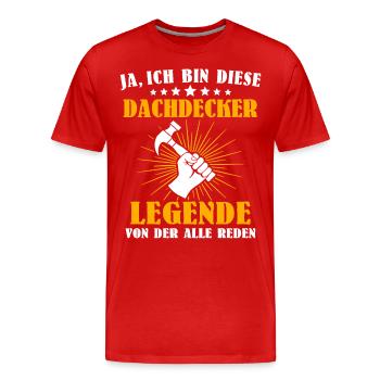 Dachdecker Beruf Dachdecken - Männer Premium Bio T-Shirt - Rot - Vorne - Damien (186cm)