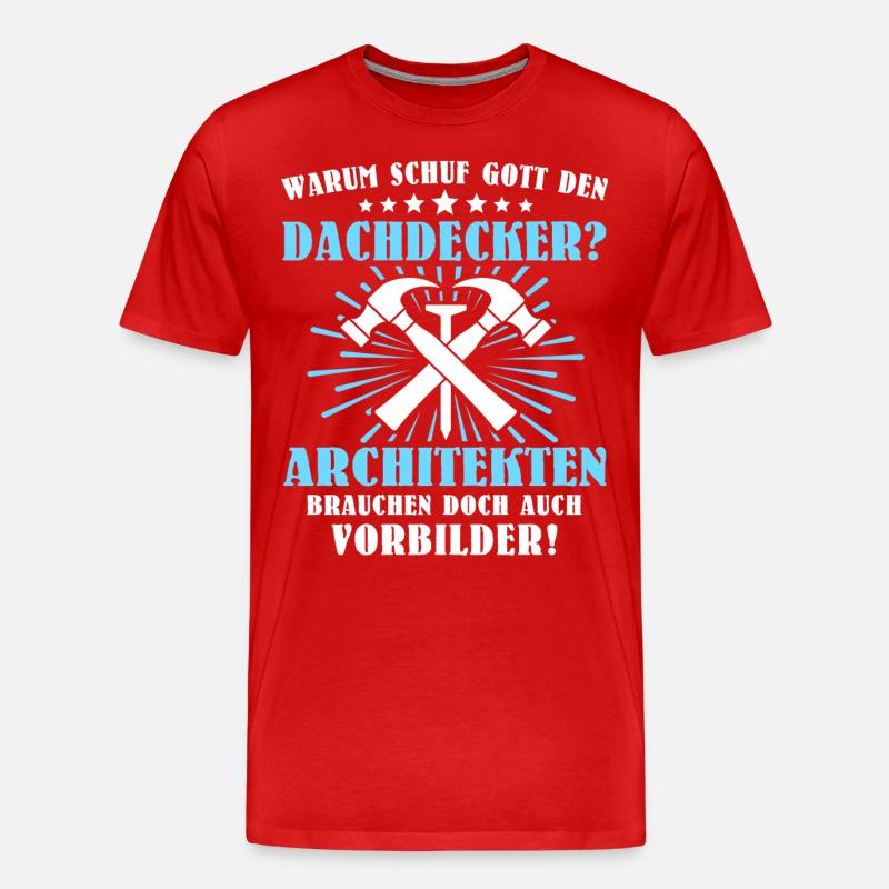 Dachdecker Beruf Dachdecken - Männer Premium Bio T-Shirt - Rot