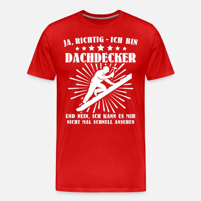 Dachdecker Beruf Dachdecken - Männer Premium Bio T-Shirt - Rot