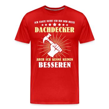 Dachdecker Beruf Dachdecken - Männer Premium Bio T-Shirt - Rot - Vorne - Damien (186cm)