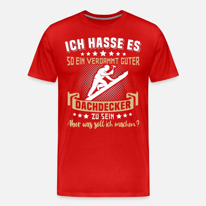 Dachdecker Beruf Dachdecken - Männer Premium Bio T-Shirt - Rot