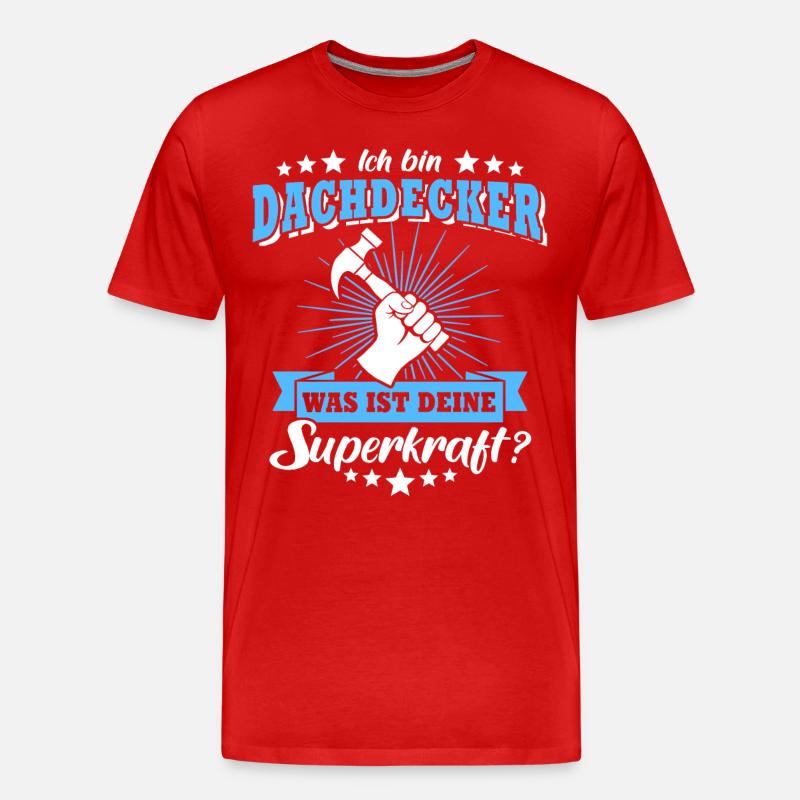 Dachdecker Beruf Dachdecken - Männer Premium Bio T-Shirt - Rot