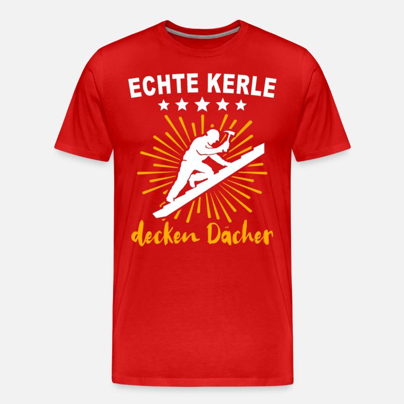 Dachdecker Handwerker Dachdecken - Männer Premium Bio T-Shirt - Rot