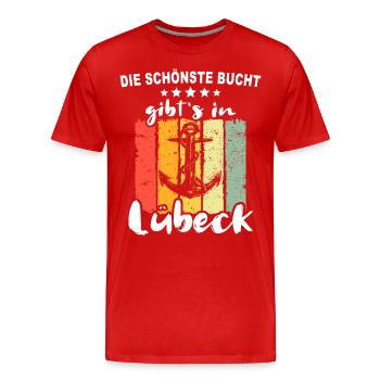 Lübeck Sprüche Hansestadt Luebeck - Männer Premium Bio T-Shirt - Rot - Vorne - Damien (186cm)