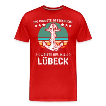 Lübeck Hansestadt Luebeck - Männer Premium Bio T-Shirt - Rot - Vorne - Damien (186cm)
