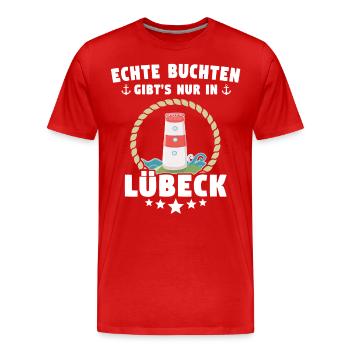 Lübeck Hansestadt Luebeck - Männer Premium Bio T-Shirt - Rot - Vorne - Damien (186cm)