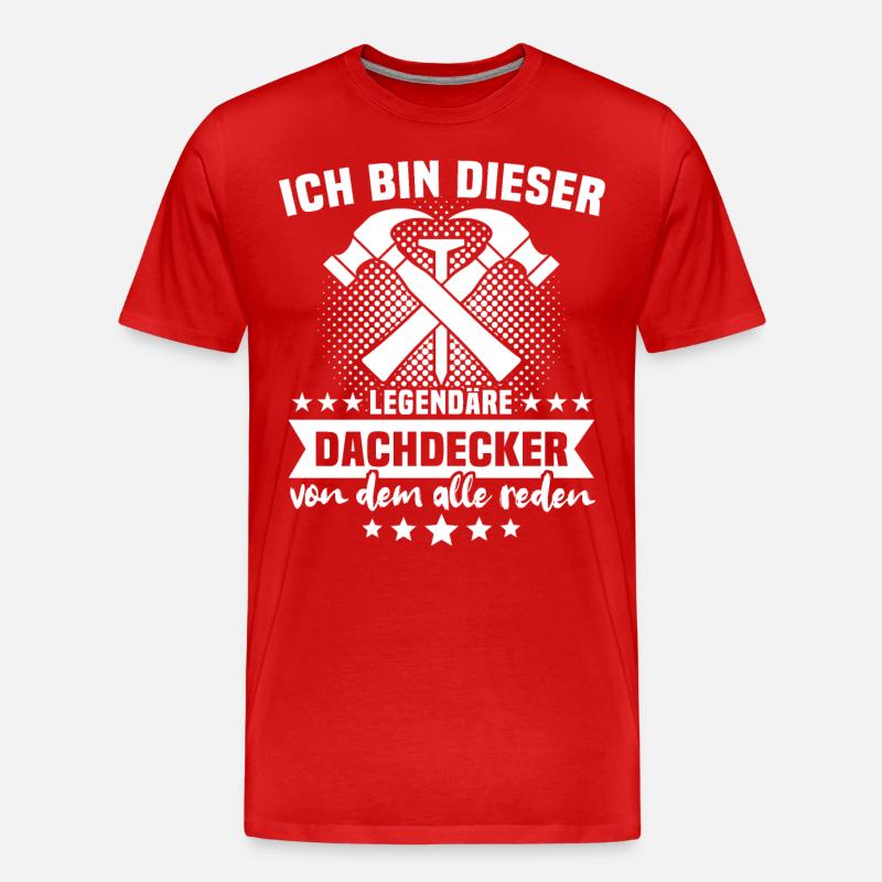Dachdecker Dachdecken - Männer Premium Bio T-Shirt - Rot