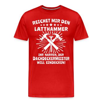 Dachdecker Dachdecken - Männer Premium Bio T-Shirt - Rot - Vorne - Damien (186cm)