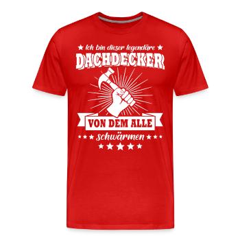 Dachdecker Dachdecken - Männer Premium Bio T-Shirt - Rot - Vorne - Damien (186cm)