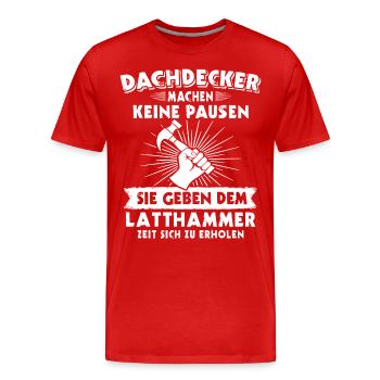 Dachdecker Dachdecken - Männer Premium Bio T-Shirt - Rot - Vorne - Damien (186cm)
