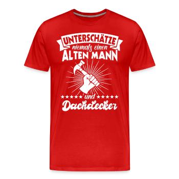 Dachdecker Dachdecken - Männer Premium Bio T-Shirt - Rot - Vorne - Damien (186cm)
