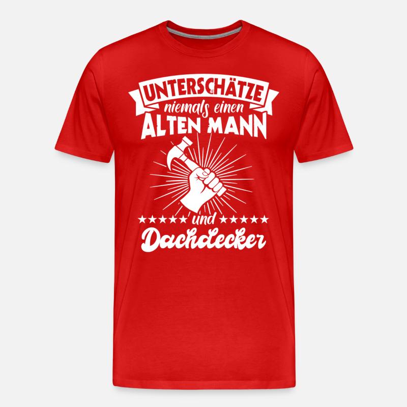 Dachdecker Dachdecken - Männer Premium Bio T-Shirt - Rot