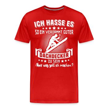Dachdecker Dachdecken - Männer Premium Bio T-Shirt - Rot - Vorne - Damien (186cm)