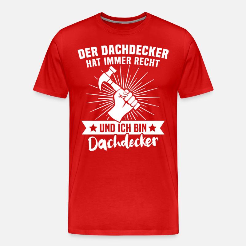 Dachdecker Dachdecken - Männer Premium Bio T-Shirt - Rot