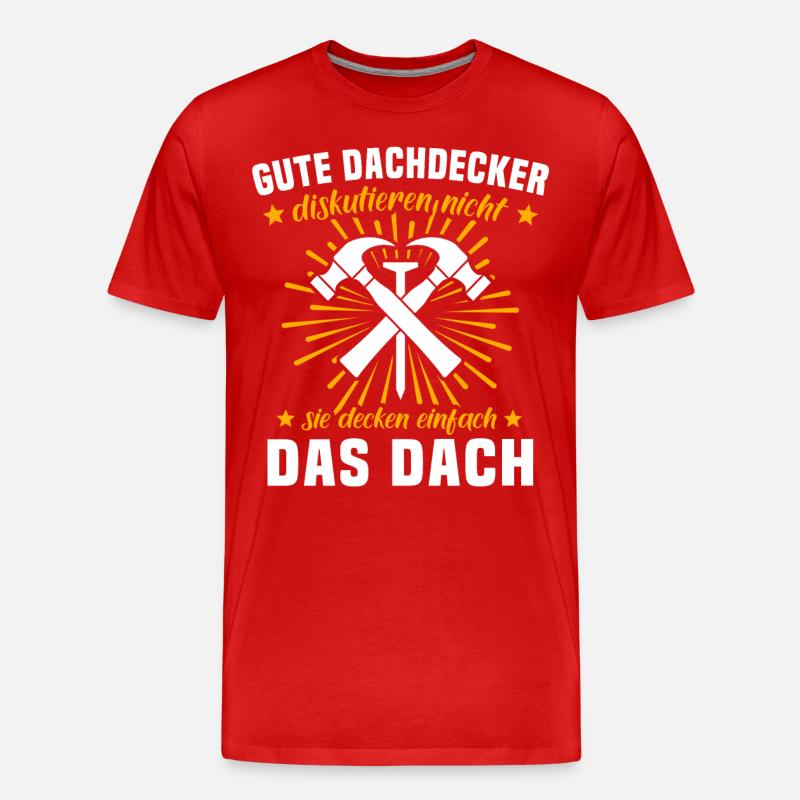 Dachdecker Dachspengler Dachklempner - Männer Premium Bio T-Shirt - Rot