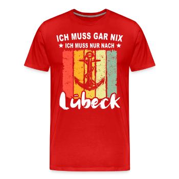 Lübeck Ostsee Lübecker Sprüche - Männer Premium Bio T-Shirt - Rot - Vorne - Damien (186cm)