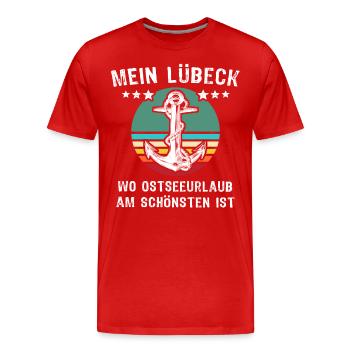 Lübeck Ostsee Lübecker Sprüche - Männer Premium Bio T-Shirt - Rot - Vorne - Damien (186cm)