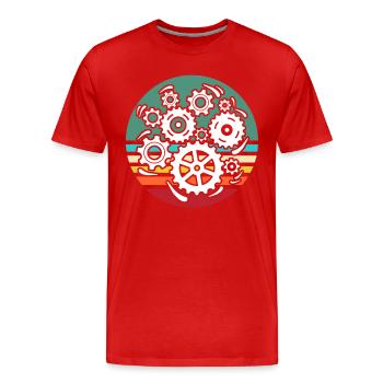 Machiniste Opérateur de machine Machinistes - T-shirt bio Premium Homme - rouge - Devant - Damien (186cm)