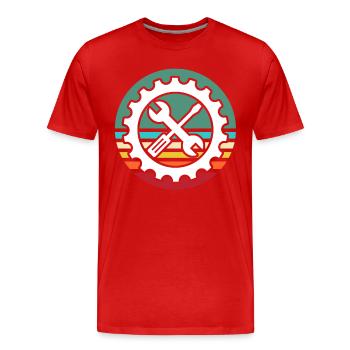 Machiniste Opérateur de machine Machinistes - T-shirt bio Premium Homme - rouge - Devant - Damien (186cm)