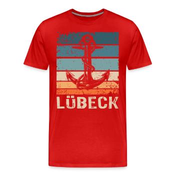 Lübeck Ostsee Sprüche Lübecker - Männer Premium Bio T-Shirt - Rot - Vorne - Damien (186cm)