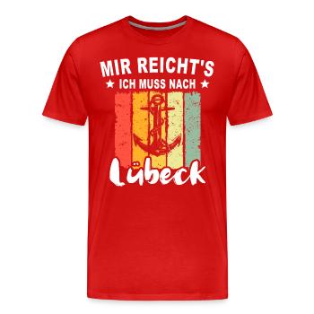 Lübeck Ostsee Sprüche Lübecker - Männer Premium Bio T-Shirt - Rot - Vorne - Damien (186cm)