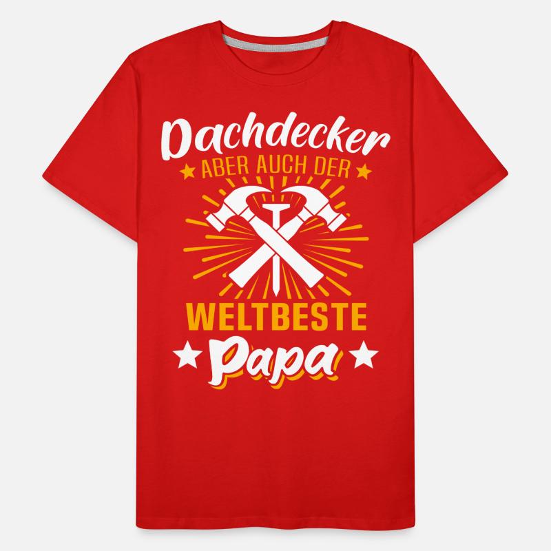 Dachdecker Papa Dachdecken Papas Männer Premium Bio T-Shirt