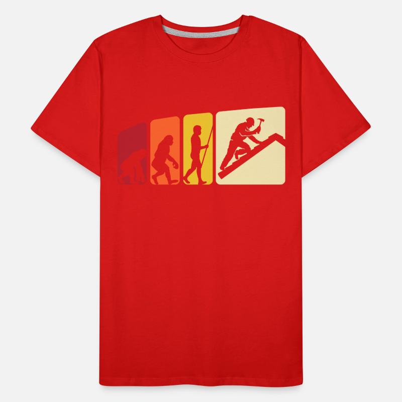 Dachdecker Evolution Dachdecken Männer Premium Bio T-Shirt