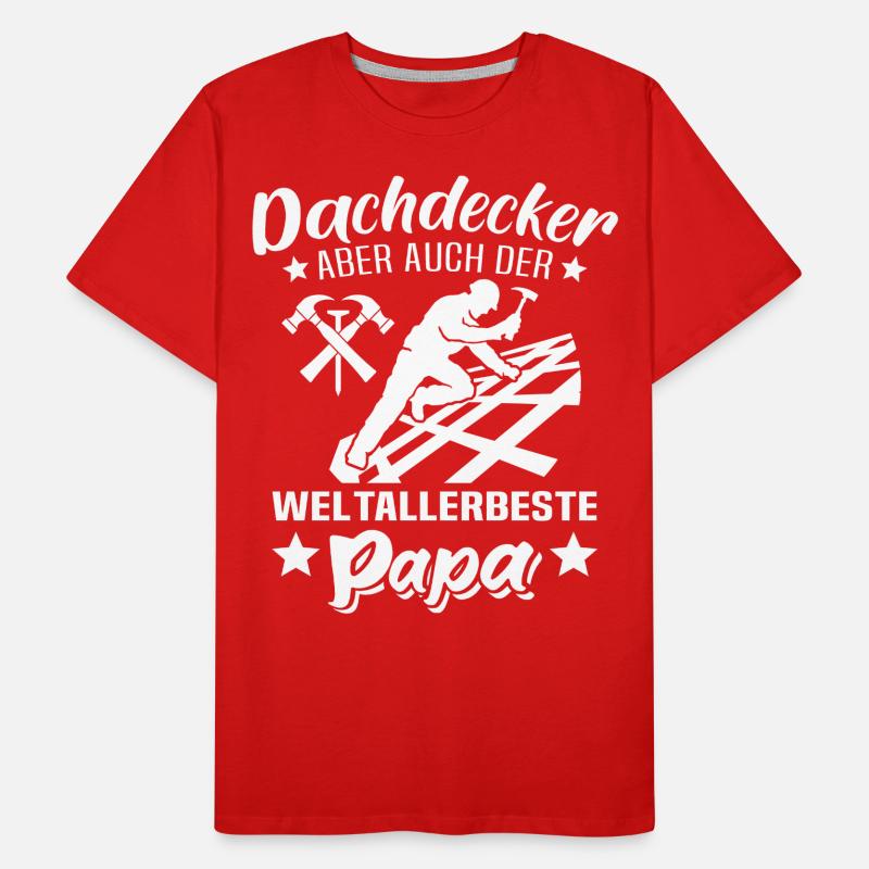 Dachdecker Papa Männer Premium Bio T-Shirt