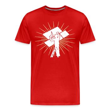 Tournevis magazine installateur de cloisons sèches - T-shirt bio Premium Homme - rouge - Devant - Damien (186cm)