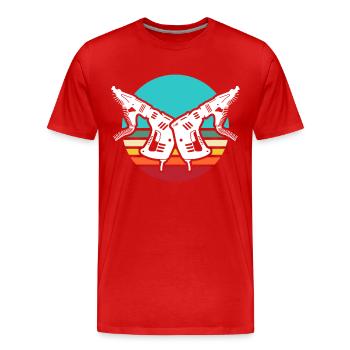 Tournevis magazine installateur de cloisons sèches - T-shirt bio Premium Homme - rouge - Devant - Damien (186cm)