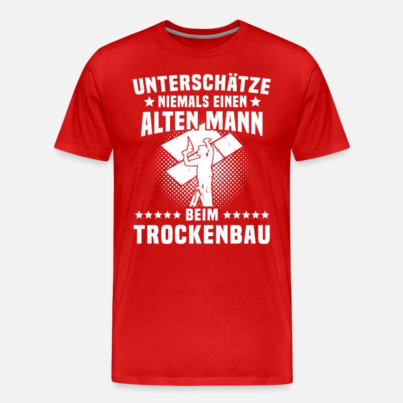 Trockenbauer - Männer Premium Bio T-Shirt - Rot