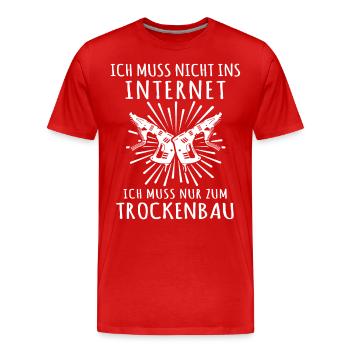 Trockenbauer Magazinschrauber - Männer Premium Bio T-Shirt - Rot - Vorne - Damien (186cm)